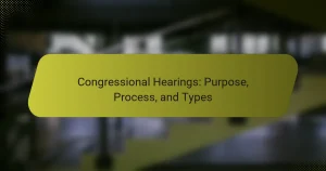 Congressional Hearings: Purpose, Process, and Types