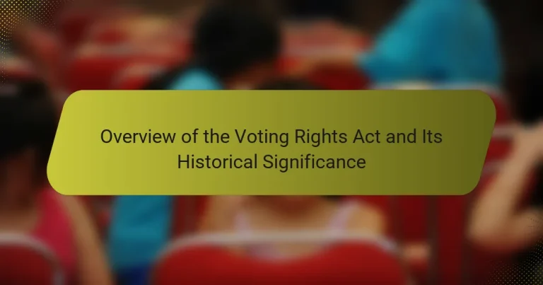 Overview of the Voting Rights Act and Its Historical Significance