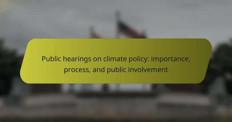 Public hearings on climate policy: importance, process, and public involvement