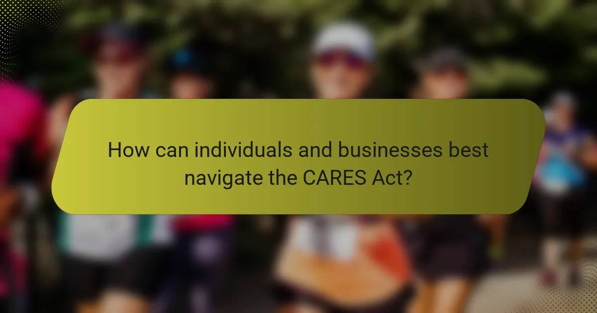 How can individuals and businesses best navigate the CARES Act?