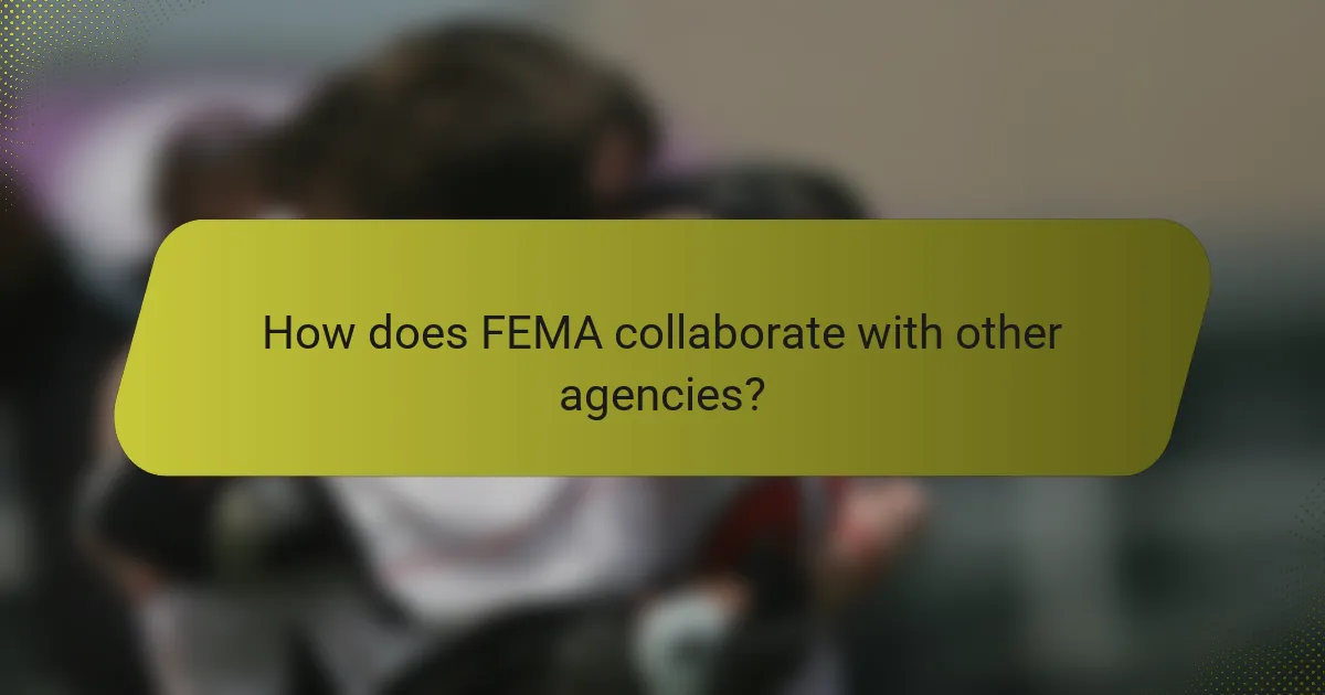 How does FEMA collaborate with other agencies?