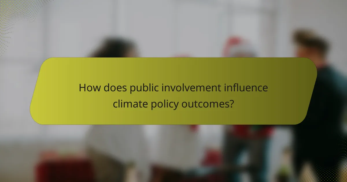How does public involvement influence climate policy outcomes?