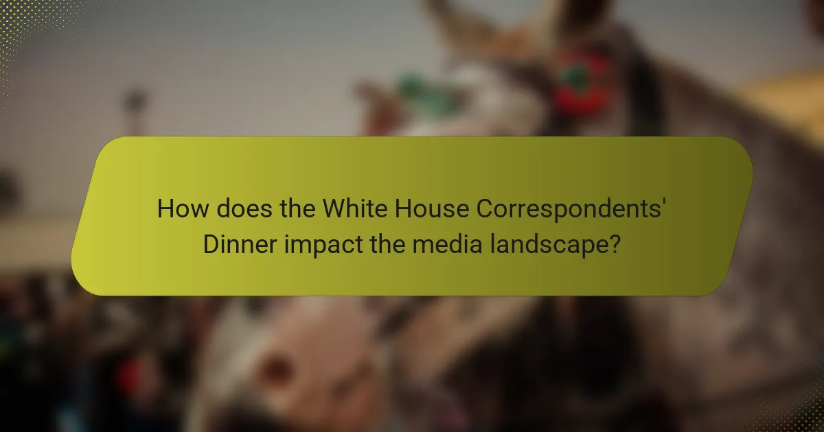 How does the White House Correspondents' Dinner impact the media landscape?