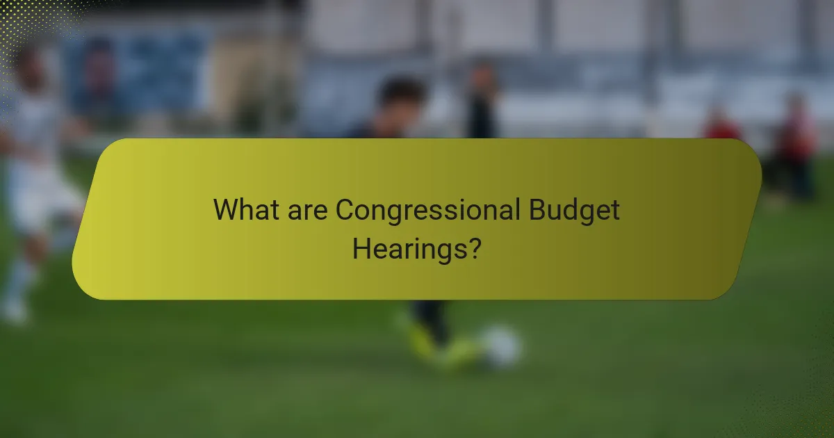 What are Congressional Budget Hearings?