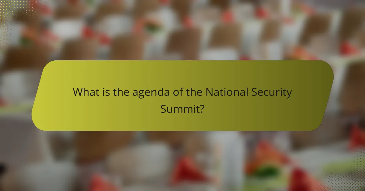 What is the agenda of the National Security Summit?