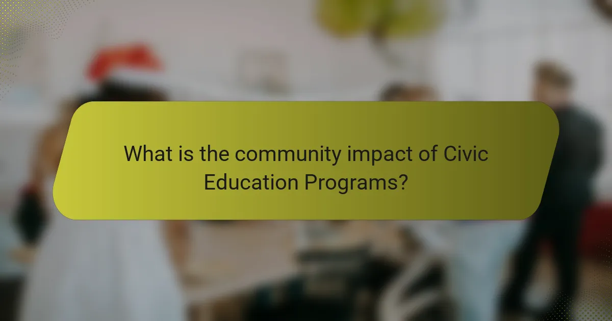 What is the community impact of Civic Education Programs?
